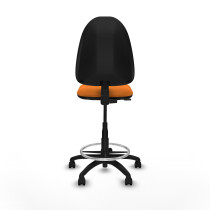 Taburete Aýna CP similpiel naranja base poliamida ruedas nailon 50mm