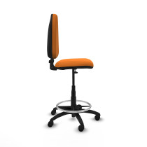 Taburete Aýna CP similpiel naranja base poliamida ruedas nailon 50mm