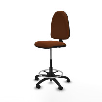 Taburete Aýna CP similpiel marrón base poliamida ruedas nailon 50mm