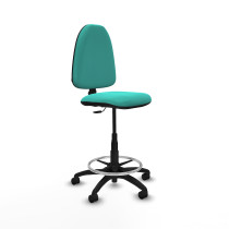 Taburete Aýna CP similpiel turquesa base poliamida ruedas nailon 50mm