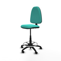 Taburete Aýna CP similpiel turquesa base poliamida ruedas nailon 50mm