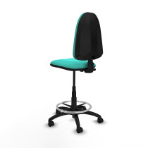 Taburete Aýna CP similpiel turquesa base poliamida ruedas nailon 50mm