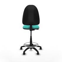 Taburete Aýna CP similpiel turquesa base poliamida ruedas nailon 50mm