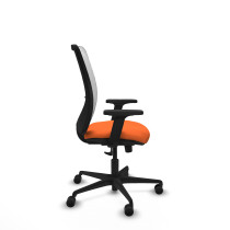 Zulema sincro malla blanca bali naranja brazos 2D base nailon  ruedas 65mm nailon