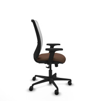 Zulema sincro malla blanca bali marrón oscuro brazos 2D base nailon  ruedas 65mm nailon
