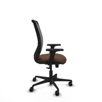 Zulema sincro malla negra bali marrón oscuro brazos 2D base nailon  ruedas 65mm nailon