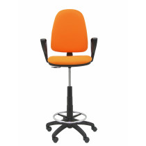 Taburete Aýna bali naranja brazos fijos