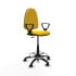 Taburete Aýna CP similpiel amarillo brazos fijos base poliamida ruedas nailon 50mm