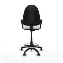 Taburete Aýna CP bali blanco brazos fijos base poliamida ruedas nailon 50mm