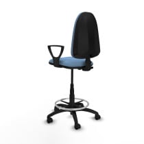 Taburete Aýna CP bali azul cielo brazos fijos base poliamida ruedas nailon 50mm