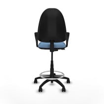 Taburete Aýna CP bali azul cielo brazos fijos base poliamida ruedas nailon 50mm