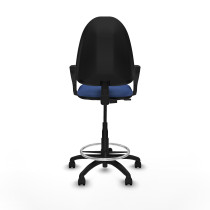 Taburete Aýna CP bali azul marino brazos fijos base poliamida ruedas nailon 50mm