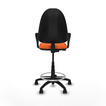 Taburete Aýna CP bali naranja brazos fijos base poliamida ruedas nailon 50mm