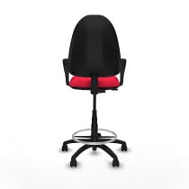 Taburete Aýna CP bali rojo brazos fijos base poliamida ruedas nailon 50mm