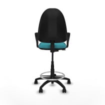 Taburete Aýna CP bali turquesa brazos fijos base poliamida ruedas nailon 50mm