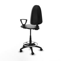 Taburete Aýna CP bali gris claro brazos fijos base poliamida ruedas nailon 50mm