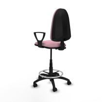 Taburete Aýna CP bali rosa brazos fijos base poliamida ruedas nailon 50mm