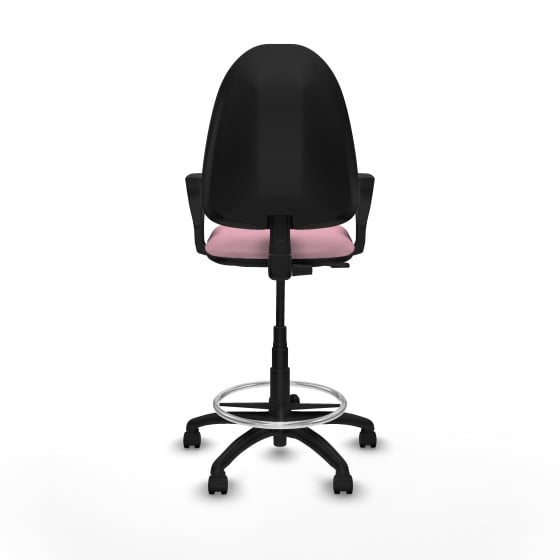 Taburete Aýna CP bali rosa brazos fijos base poliamida ruedas nailon 50mm
