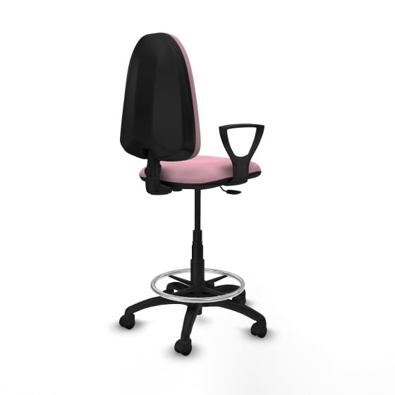 Taburete Aýna CP bali rosa brazos fijos base poliamida ruedas nailon 50mm