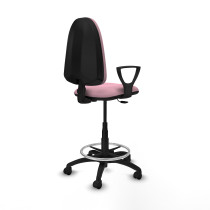 Taburete Aýna CP bali rosa brazos fijos base poliamida ruedas nailon 50mm