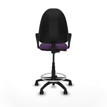 Taburete Aýna CP bali morado brazos fijos base poliamida ruedas nailon 50mm