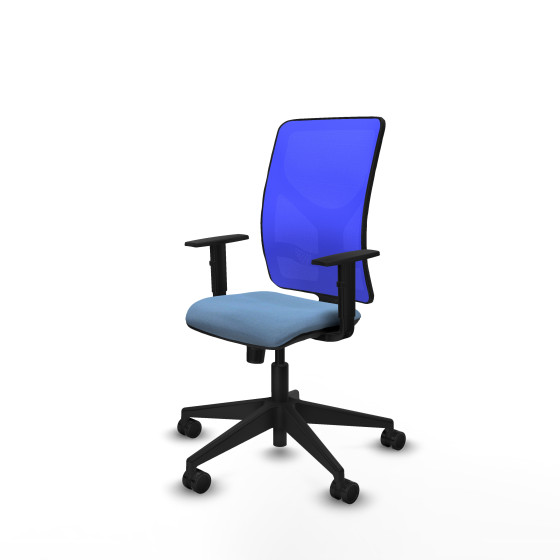Motilla sincro malla azul bali azul cielo brazos 1D base piramidal  ruedas 65mm nailon