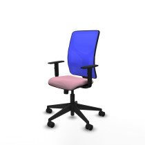 Motilla sincro malla azul bali rosa brazos 1D base piramidal  ruedas 65mm nailon