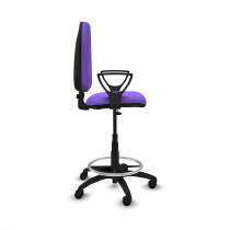 Taburete Aýna CP bali lila brazos fijos base poliamida ruedas nailon 50mm