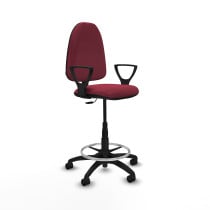 Taburete Aýna CP bali granate brazos fijos base poliamida ruedas nailon 50mm