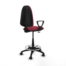 Taburete Aýna CP bali granate brazos fijos base poliamida ruedas nailon 50mm