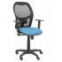Silla Alocén malla negra asiento bali azul cielo brazos regulables