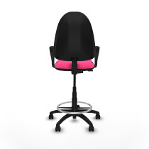 Taburete Aýna CP similpiel rosa brazos fijos base poliamida ruedas nailon 50mm