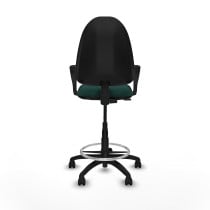 Taburete Aýna CP similpiel verde botella brazos fijos base poliamida ruedas nailon 50mm