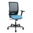 Silla Zulema sincro malla negra asiento bali azul cielo brazos 2D ruedas 65mm