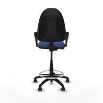 Taburete Aýna CP bali azul marino brazos fijos base poliamida ruedas engomadas 50mm