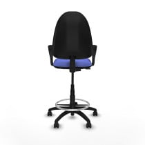 Taburete Aýna CP bali azul claro brazos fijos base poliamida ruedas engomadas 50mm