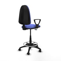 Taburete Aýna CP bali azul claro brazos fijos base poliamida ruedas engomadas 50mm