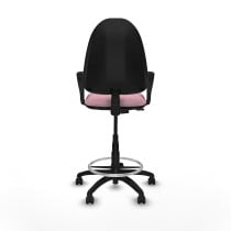 Taburete Aýna CP bali rosa brazos fijos base poliamida ruedas engomadas 50mm