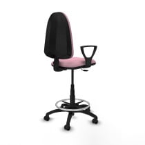 Taburete Aýna CP bali rosa brazos fijos base poliamida ruedas engomadas 50mm