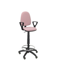 Taburete Aýna bali rosa pálido brazos fijos ruedas de parqué