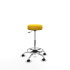 Tolosa giratorio similpiel amarillo base cromada ruedas engomadas 50mm aro cromado