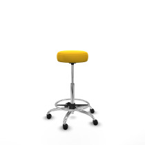 Tolosa giratorio similpiel amarillo base cromada ruedas engomadas 50mm aro cromado