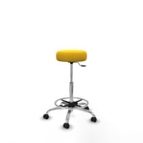 Tolosa giratorio similpiel amarillo base cromada ruedas engomadas 50mm aro cromado