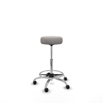 Tolosa giratorio similpiel blanco base cromada ruedas engomadas 50mm aro cromado