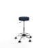 Tolosa giratorio similpiel azul marino base cromada ruedas engomadas 50mm aro cromado