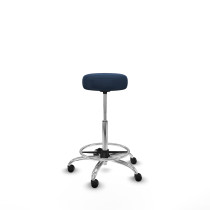 Tolosa giratorio similpiel azul marino base cromada ruedas engomadas 50mm aro cromado