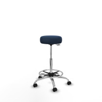 Tolosa giratorio similpiel azul marino base cromada ruedas engomadas 50mm aro cromado