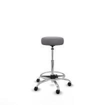 Tolosa giratorio similpiel gris base cromada ruedas engomadas 50mm aro cromado