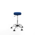 Tolosa giratorio similpiel azul base cromada ruedas engomadas 50mm aro cromado