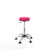 Tolosa giratorio similpiel rosa base cromada ruedas engomadas 50mm aro cromado